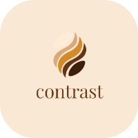 generiertes Café Logo von Adobe Firefly, Icon zeigt Bohne als Oval farblich in verschiedenen Röststufen