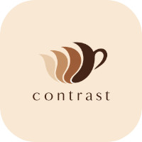 generiertes Café Logo von ai Lovable, Icon zeigt Kaffeetasse farblich in verschiedenen Röststufen