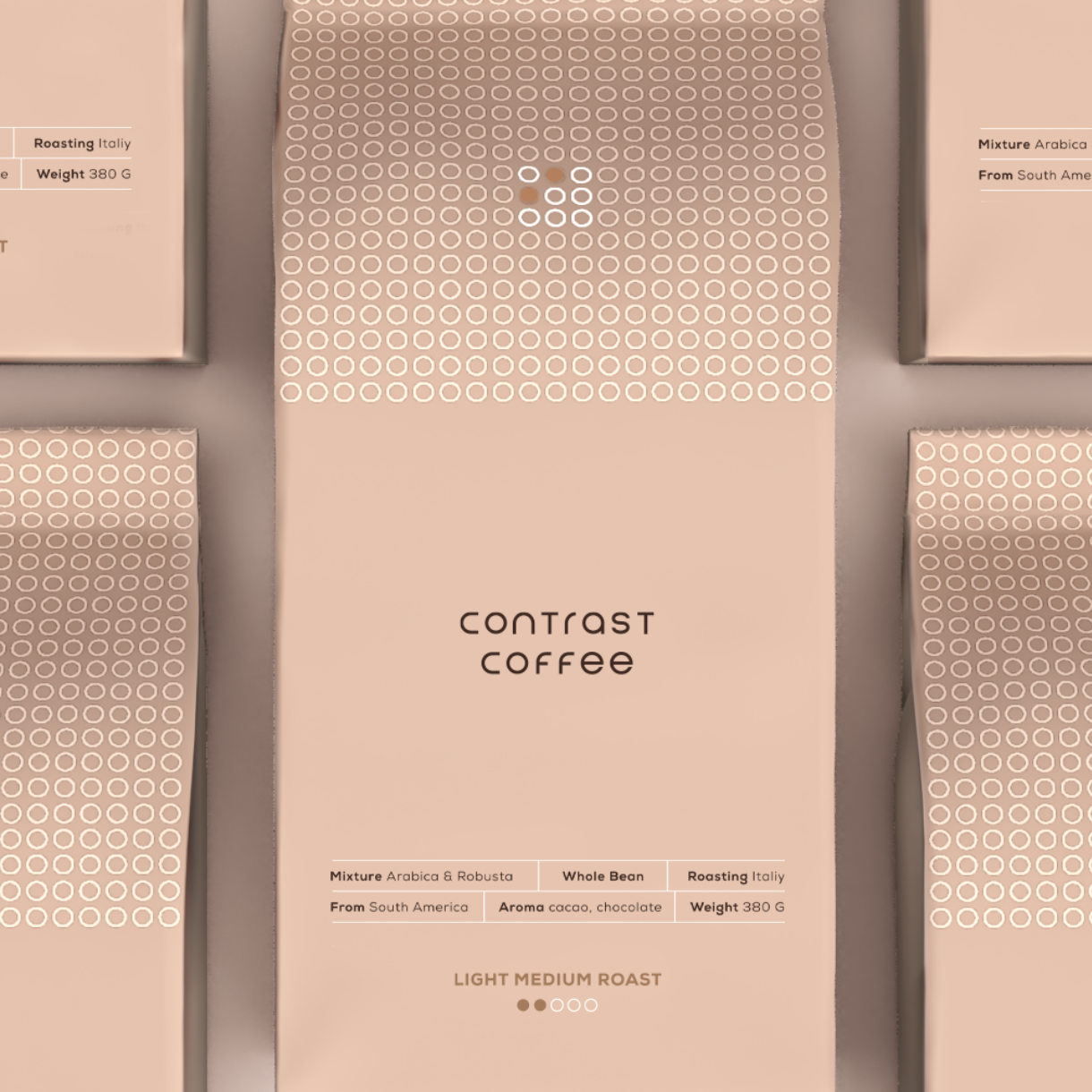 contrast logo als Shopsign von reuning design, logoicon zeigt ein Grid aus Kreisen