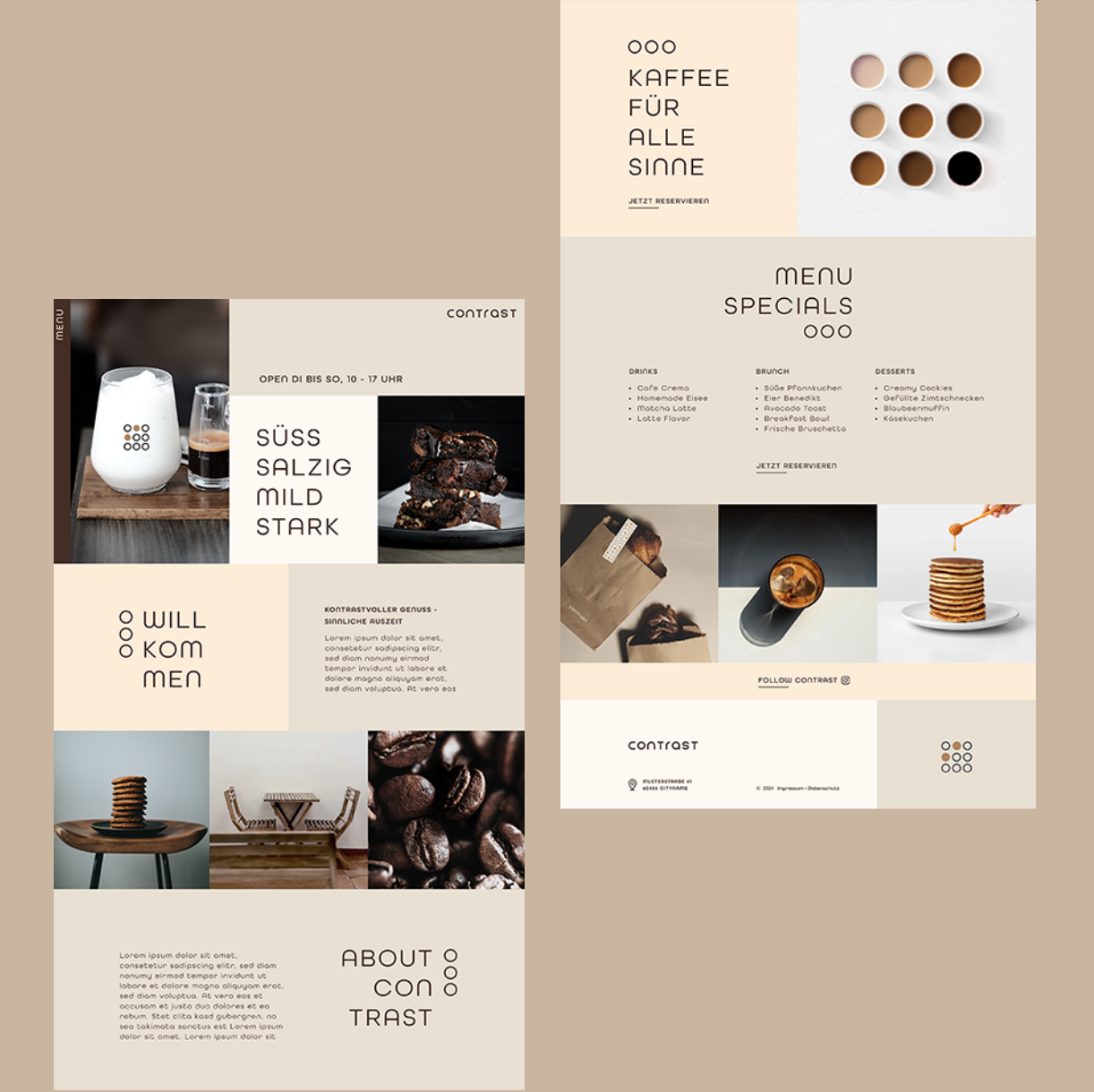minimlistisches contrast logo, logoicon zeigt ein Grid aus Kreisen