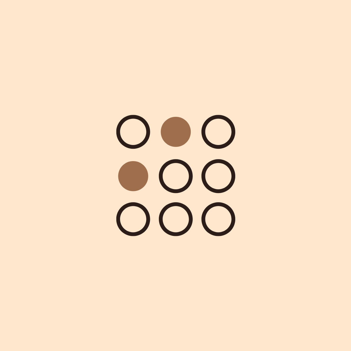 minimlistisches contrast logo, logoicon zeigt ein Grid aus Kreisen