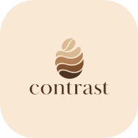 generiertes Café Logo von ChatGPT Image 2.5 Flare, Icon zeigt Bohne farblich in verschiedenen Röststufen